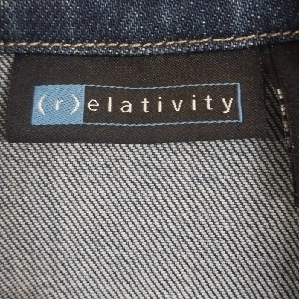 Relativity Women's Denim Vest Size Small Medium Blue Wash Y2K Western Indie 90's - Picture 8 of 12